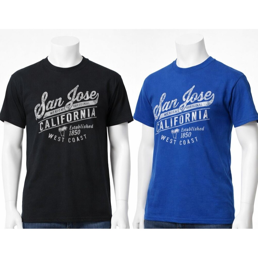 Lot of 2 NWT "San Jose California Original" Native T-Shirts Large 1-Blue 1-Black